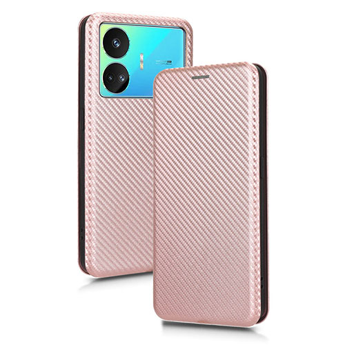 Leather Case Stands Flip Cover Holder L02Z for Realme GT Neo5 SE 5G Rose Gold