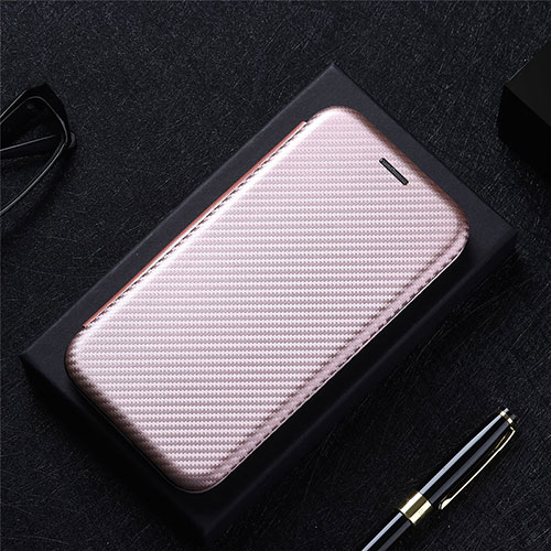 Leather Case Stands Flip Cover Holder L02Z for Realme Narzo 60 5G Rose Gold