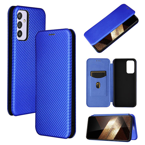 Leather Case Stands Flip Cover Holder L02Z for Samsung Galaxy A15 LTE Blue