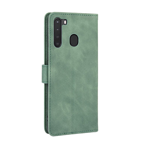 Leather Case Stands Flip Cover Holder L02Z for Samsung Galaxy A21 Green