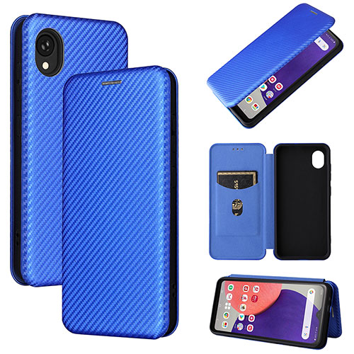 Leather Case Stands Flip Cover Holder L02Z for Samsung Galaxy A22 5G SC-56B Blue