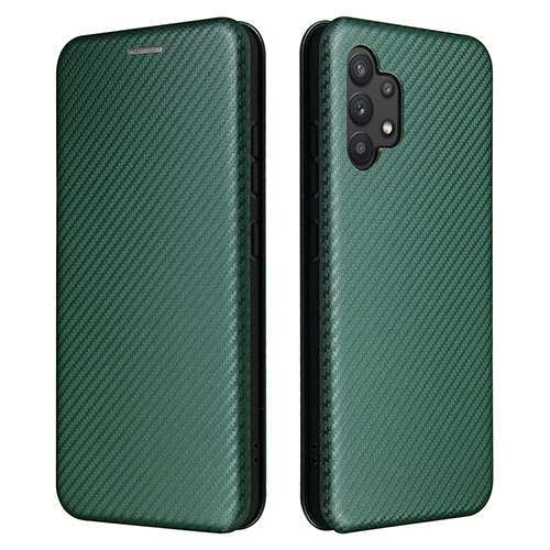 Leather Case Stands Flip Cover Holder L02Z for Samsung Galaxy A32 5G Green