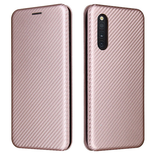 Leather Case Stands Flip Cover Holder L02Z for Samsung Galaxy A41 SC-41A Rose Gold