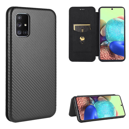 Leather Case Stands Flip Cover Holder L02Z for Samsung Galaxy A51 5G Black