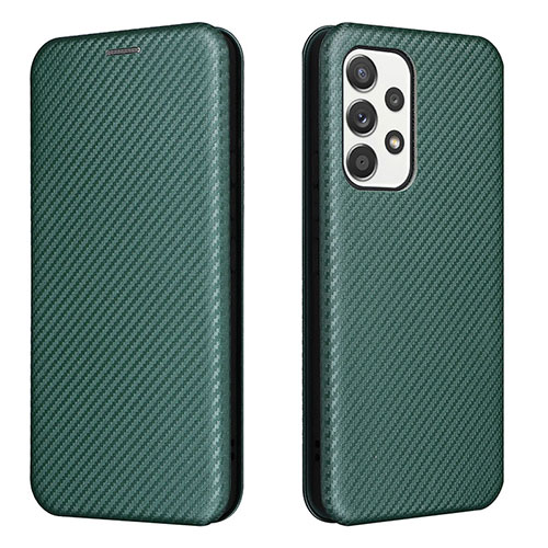 Leather Case Stands Flip Cover Holder L02Z for Samsung Galaxy A53 5G Green