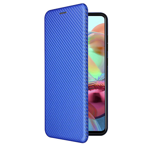 Leather Case Stands Flip Cover Holder L02Z for Samsung Galaxy A72 4G Blue