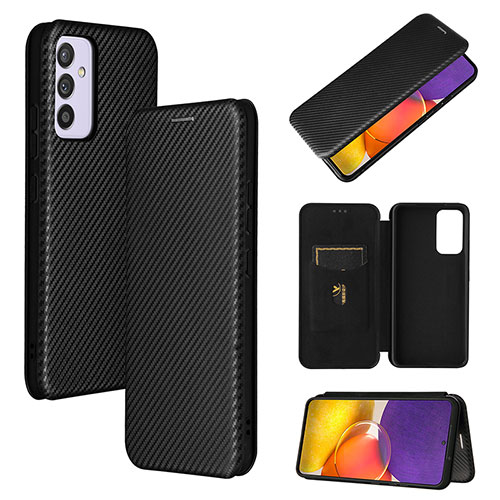 Leather Case Stands Flip Cover Holder L02Z for Samsung Galaxy A82 5G Black