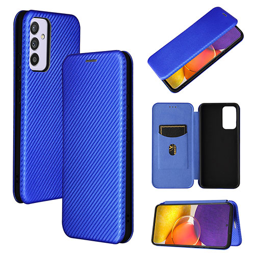 Leather Case Stands Flip Cover Holder L02Z for Samsung Galaxy A82 5G Blue