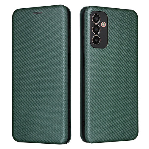 Leather Case Stands Flip Cover Holder L02Z for Samsung Galaxy F13 4G Green