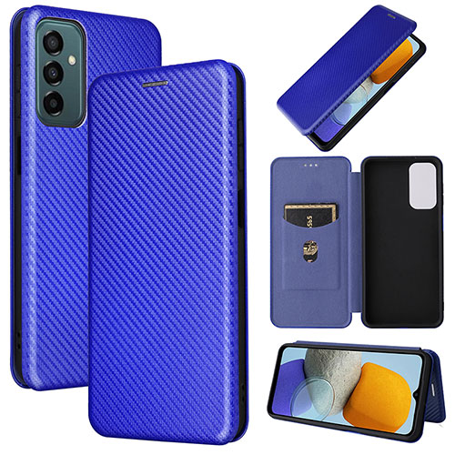 Leather Case Stands Flip Cover Holder L02Z for Samsung Galaxy F23 5G Blue