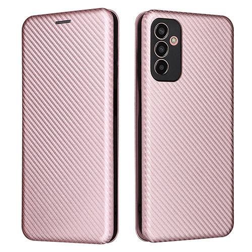 Leather Case Stands Flip Cover Holder L02Z for Samsung Galaxy M13 4G Rose Gold