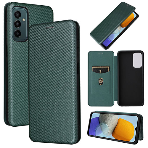 Leather Case Stands Flip Cover Holder L02Z for Samsung Galaxy M23 5G Green