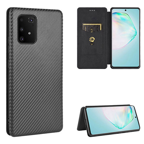 Leather Case Stands Flip Cover Holder L02Z for Samsung Galaxy S10 Lite Black