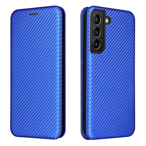 Leather Case Stands Flip Cover Holder L02Z for Samsung Galaxy S23 5G Blue