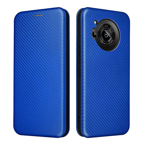 Leather Case Stands Flip Cover Holder L02Z for Sharp Aquos R7s Blue