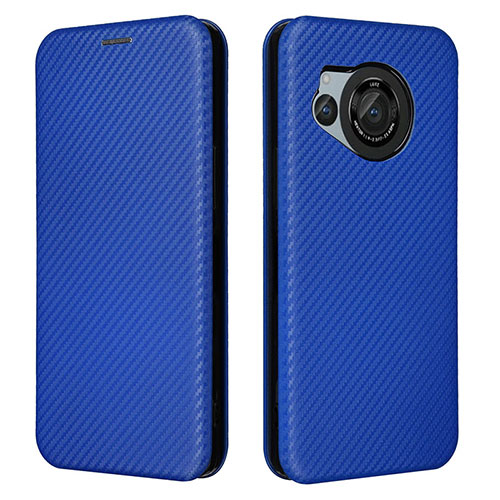 Leather Case Stands Flip Cover Holder L02Z for Sharp Aquos R8 Blue