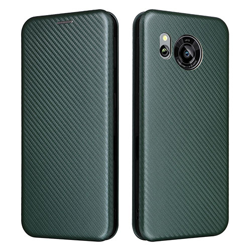 Leather Case Stands Flip Cover Holder L02Z for Sharp Aquos Sense7 Plus Green