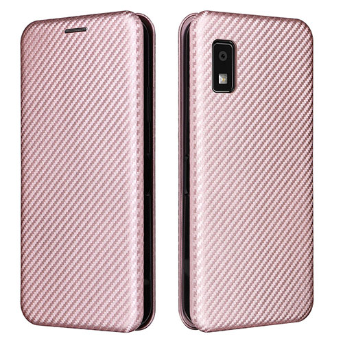 Leather Case Stands Flip Cover Holder L02Z for Sharp Aquos wish3 Rose Gold