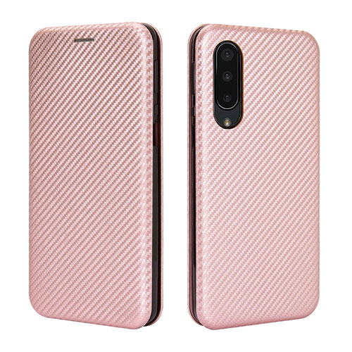 Leather Case Stands Flip Cover Holder L02Z for Sharp Aquos Zero5G basic Rose Gold