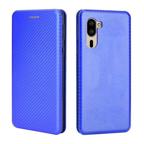 Leather Case Stands Flip Cover Holder L02Z for Sharp Simple Sumaho 5 Blue