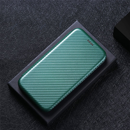 Leather Case Stands Flip Cover Holder L02Z for Sharp Simple Sumaho 6 Green