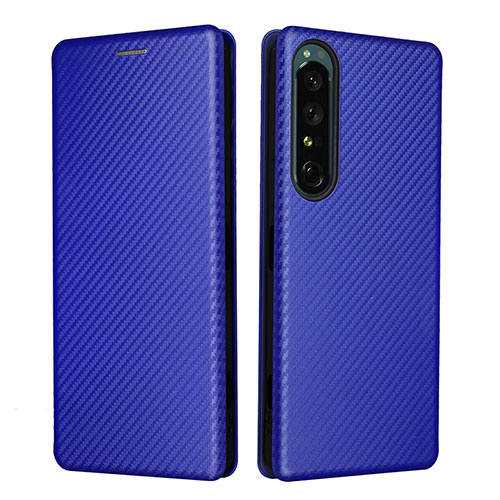 Leather Case Stands Flip Cover Holder L02Z for Sony Xperia 1 IV Blue