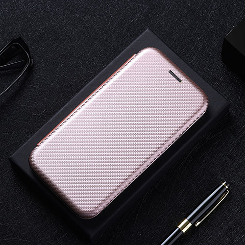 Leather Case Stands Flip Cover Holder L02Z for Sony Xperia 10 III Lite Rose Gold