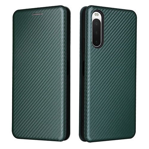 Leather Case Stands Flip Cover Holder L02Z for Sony Xperia 10 IV Green