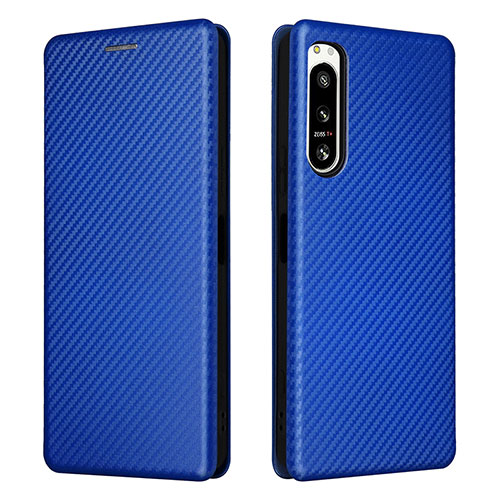 Leather Case Stands Flip Cover Holder L02Z for Sony Xperia 5 IV Blue