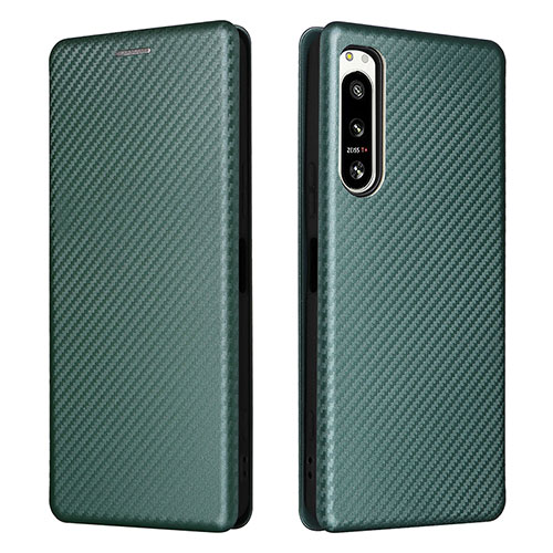 Leather Case Stands Flip Cover Holder L02Z for Sony Xperia 5 IV Green