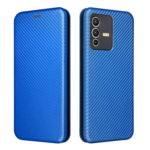 Leather Case Stands Flip Cover Holder L02Z for Vivo V23 5G Blue