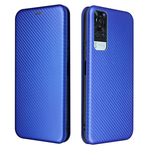 Leather Case Stands Flip Cover Holder L02Z for Vivo Y31 (2021) Blue