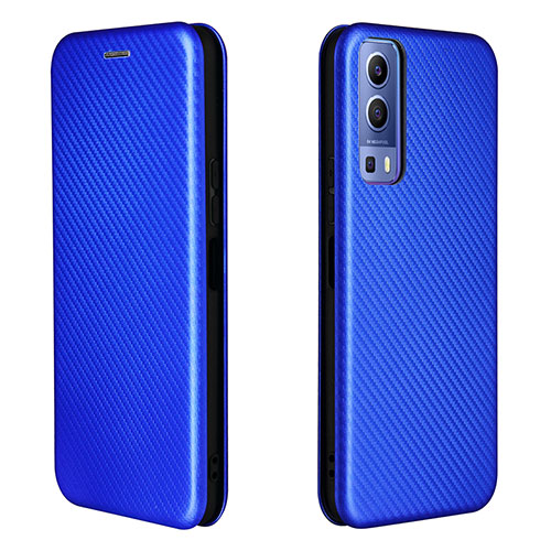 Leather Case Stands Flip Cover Holder L02Z for Vivo Y52 5G Blue