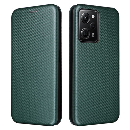 Leather Case Stands Flip Cover Holder L02Z for Xiaomi Poco X5 Pro 5G Green