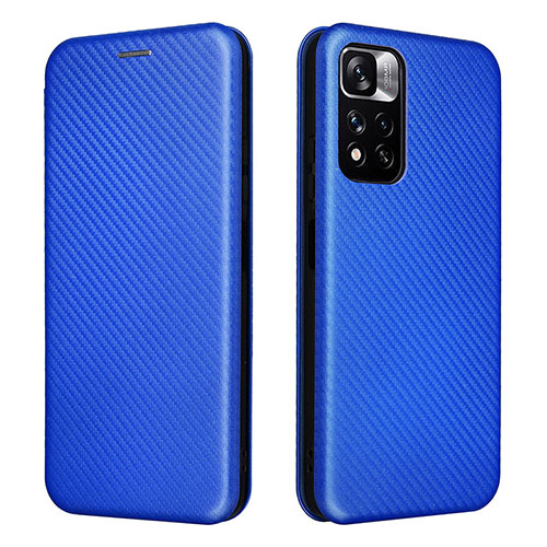 Leather Case Stands Flip Cover Holder L02Z for Xiaomi Redmi Note 11 5G Blue