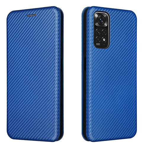 Leather Case Stands Flip Cover Holder L02Z for Xiaomi Redmi Note 11S 4G Blue