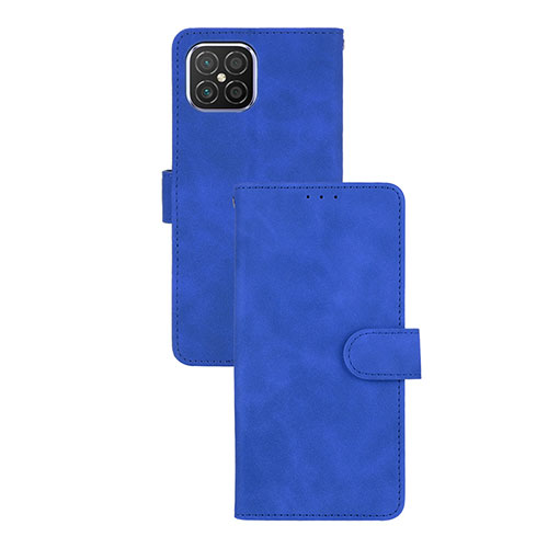 Leather Case Stands Flip Cover Holder L03Z for Huawei Nova 8 SE 4G Blue