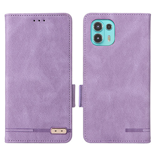 Leather Case Stands Flip Cover Holder L03Z for Motorola Moto Edge 20 Lite 5G Purple