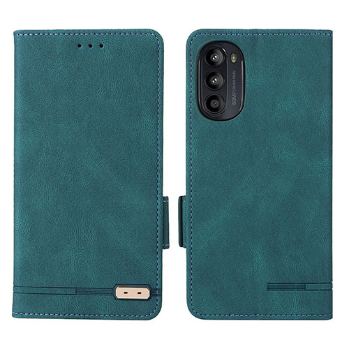 Leather Case Stands Flip Cover Holder L03Z for Motorola Moto Edge (2022) 5G Green