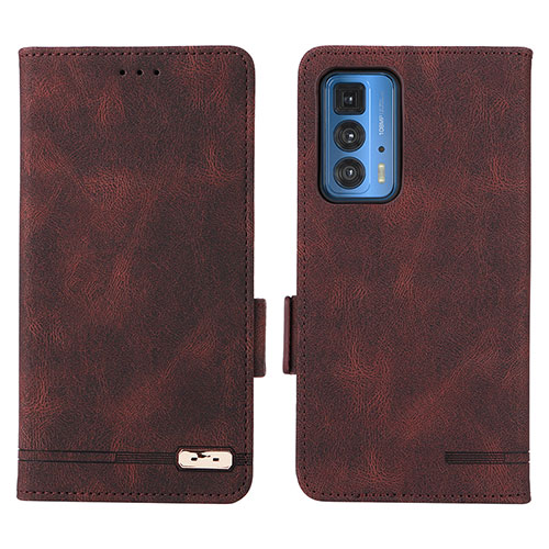 Leather Case Stands Flip Cover Holder L03Z for Motorola Moto Edge S Pro 5G Brown