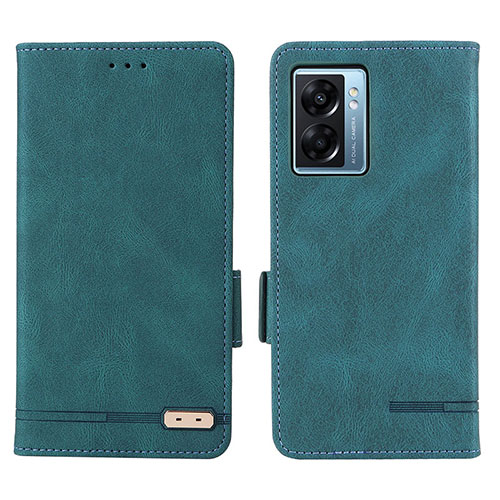 Leather Case Stands Flip Cover Holder L03Z for Oppo A57 5G Green