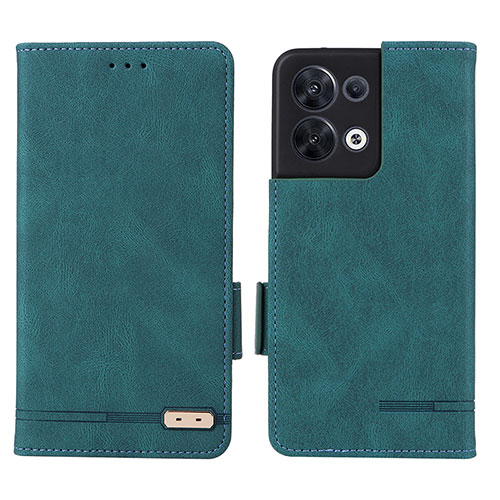 Leather Case Stands Flip Cover Holder L03Z for Oppo Reno9 5G Green