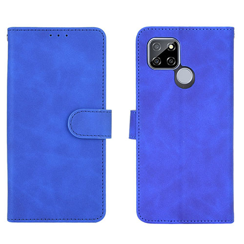 Leather Case Stands Flip Cover Holder L03Z for Realme Q2i 5G Blue