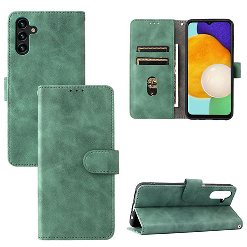 Leather Case Stands Flip Cover Holder L03Z for Samsung Galaxy A13 5G Green