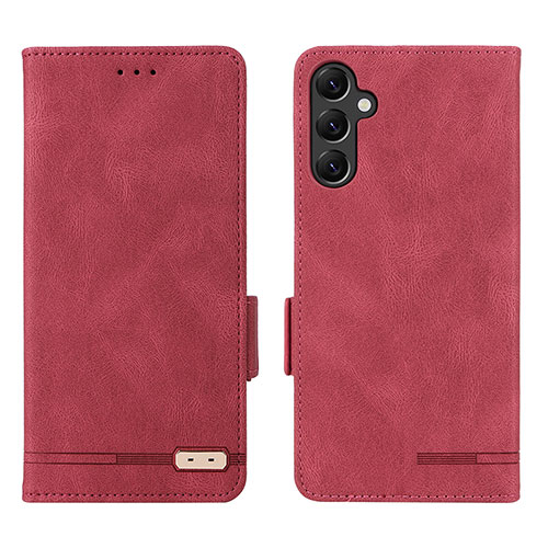 Leather Case Stands Flip Cover Holder L03Z for Samsung Galaxy A14 5G Red