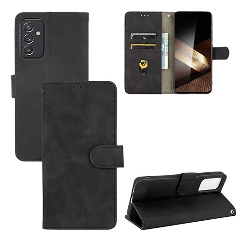 Leather Case Stands Flip Cover Holder L03Z for Samsung Galaxy A15 4G Black