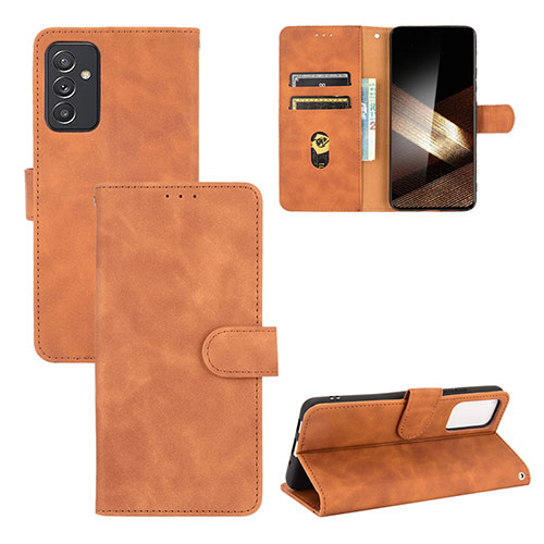 Leather Case Stands Flip Cover Holder L03Z for Samsung Galaxy A15 5G Brown