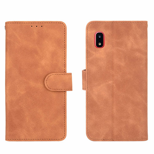 Leather Case Stands Flip Cover Holder L03Z for Samsung Galaxy A20 SC-02M SCV46 Brown