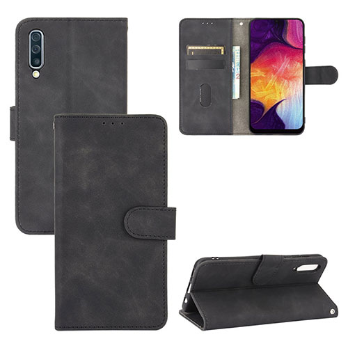 Leather Case Stands Flip Cover Holder L03Z for Samsung Galaxy A30S Black