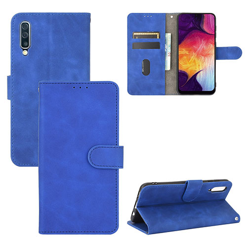 Leather Case Stands Flip Cover Holder L03Z for Samsung Galaxy A30S Blue